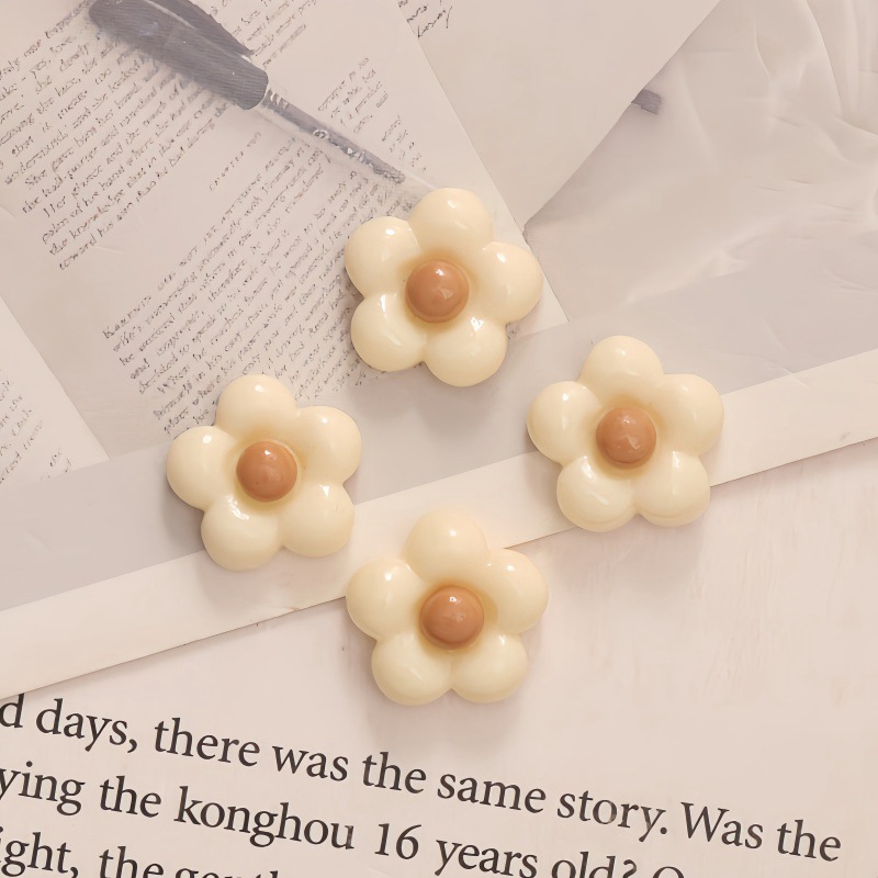 Pequeña cara brillante flor de cinco pétalos DIY crema pegamento de cabello cabello accesorios de joyería de manicura ropa taza de agua parche de fondo plano