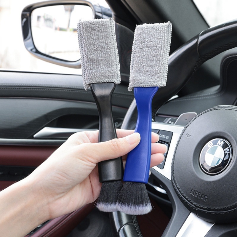 자동차 에어컨 공기 배출구 청소 브러시 먼지 제거 유물 청소 세차 도구 브러시 부드러운 강모 인테리어 청소 브러시