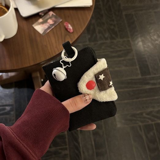 New Card Holder with Bell, Zipper, Multifunctional Button Coin Purse, Convenient Storage for Documents and Miscellaneous Items, Bus Card