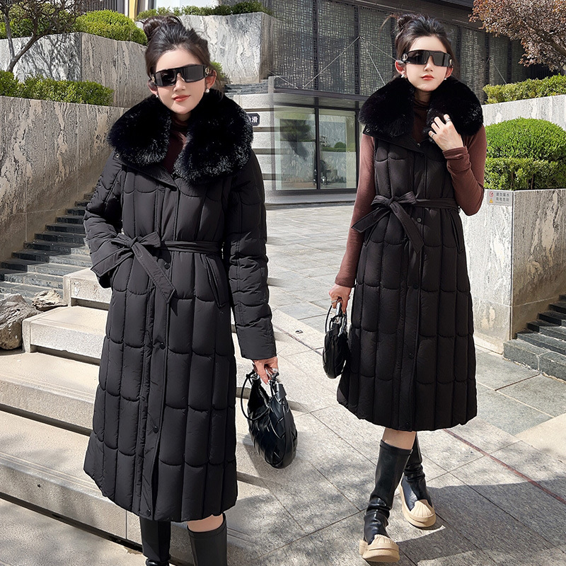2025 ropa de algodón de pluma de manga desmontable mujer coreana Dongdamen otoño y invierno nuevo cuello de cabello largo abrigo de algodón chaqueta image 3