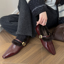 2025�¿�ӽq��ЬŮ�����Ƽtɫ��ë����������߷��^��ʽţƤŮЬ