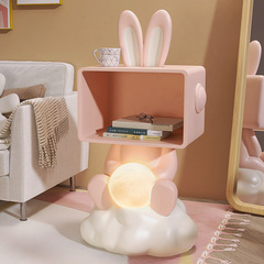 Cartoon Children's Room Bedside Table Girl Ins Style Bedroom Side Table with Light Integrated Creative Modern Simple Storage Cabinet