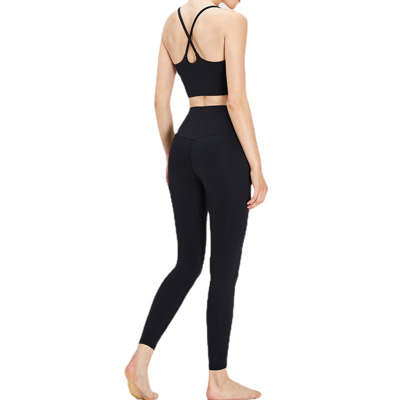 Transfronterizo apretado ropa de yoga traje desnudo fitness chaleco deportes al aire libre cintura alta cadera levantamiento correr yoga Pantalones