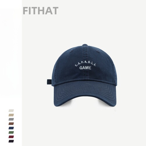 Unisex minimalist versatile fashionable letter embroidery washed soft brim baseball cap four-season version Korean style bucket hat