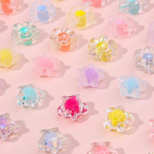 Acrylic beads within beads homemade beaded bracelet jewelry handmade diy braided necklace earrings hair accessories handmade materials