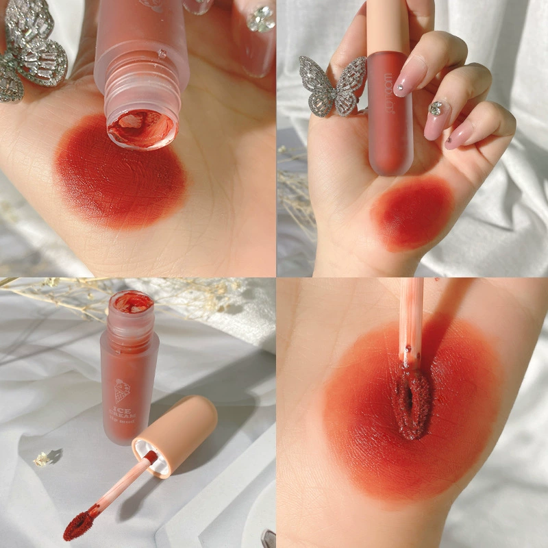 Губная помада Lip Glaze WODWOD Ice Cream Velvet Air Lip Clay, финиш Matte Mirror, 5 г (8 оттенков)
