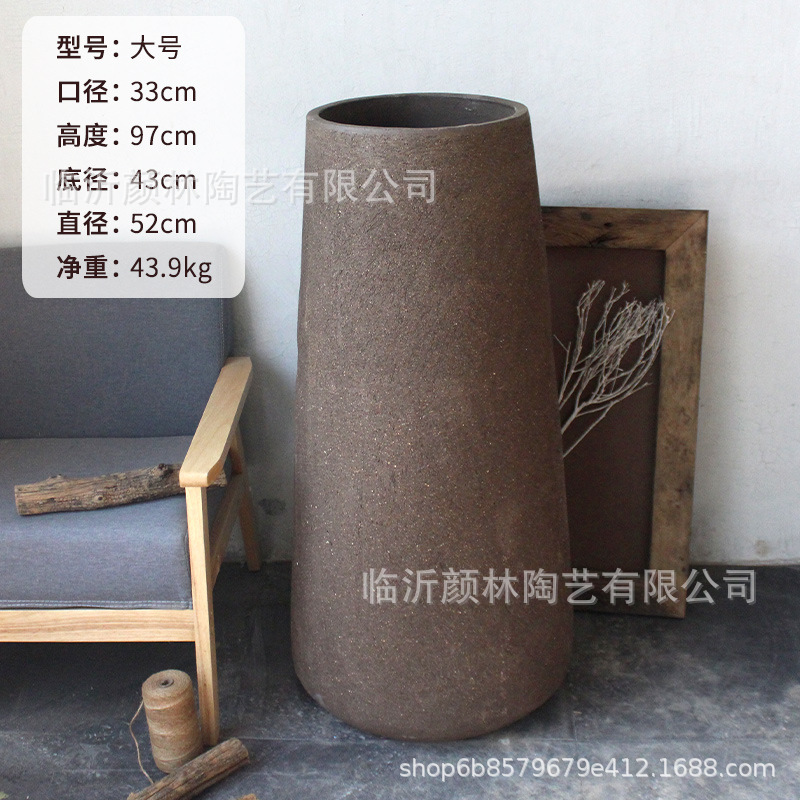 Grandes macetas al aire libre paisaje cerámica maceta de cerámica gruesa gran decoración de cerámica gran vasija de cerámica gran vasija de flores nórdico