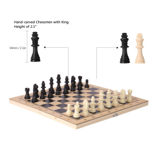 Spot wholesale three-in-one wooden game folding high-grade chess children's puzzle toys