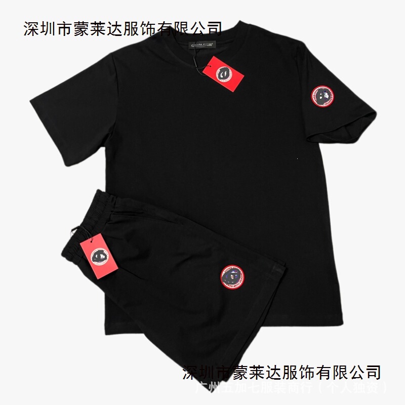 Cross-Border Trendy Brand Goose Men's 240g Casual Short-Sleeve T-Shirt and Shorts Sports Casual Set Cross-Border Trendy Brand Goose Men's 240g Casual Short-Sleeve T-Shirt and Shorts Sports Casual Set