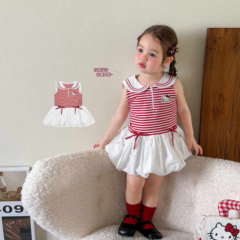 Zhe Li Children's Clothing Girls' Dress Summer 2026 Academy Style Children's Princess Dress Class a Baby Flower Bud Short Skirt