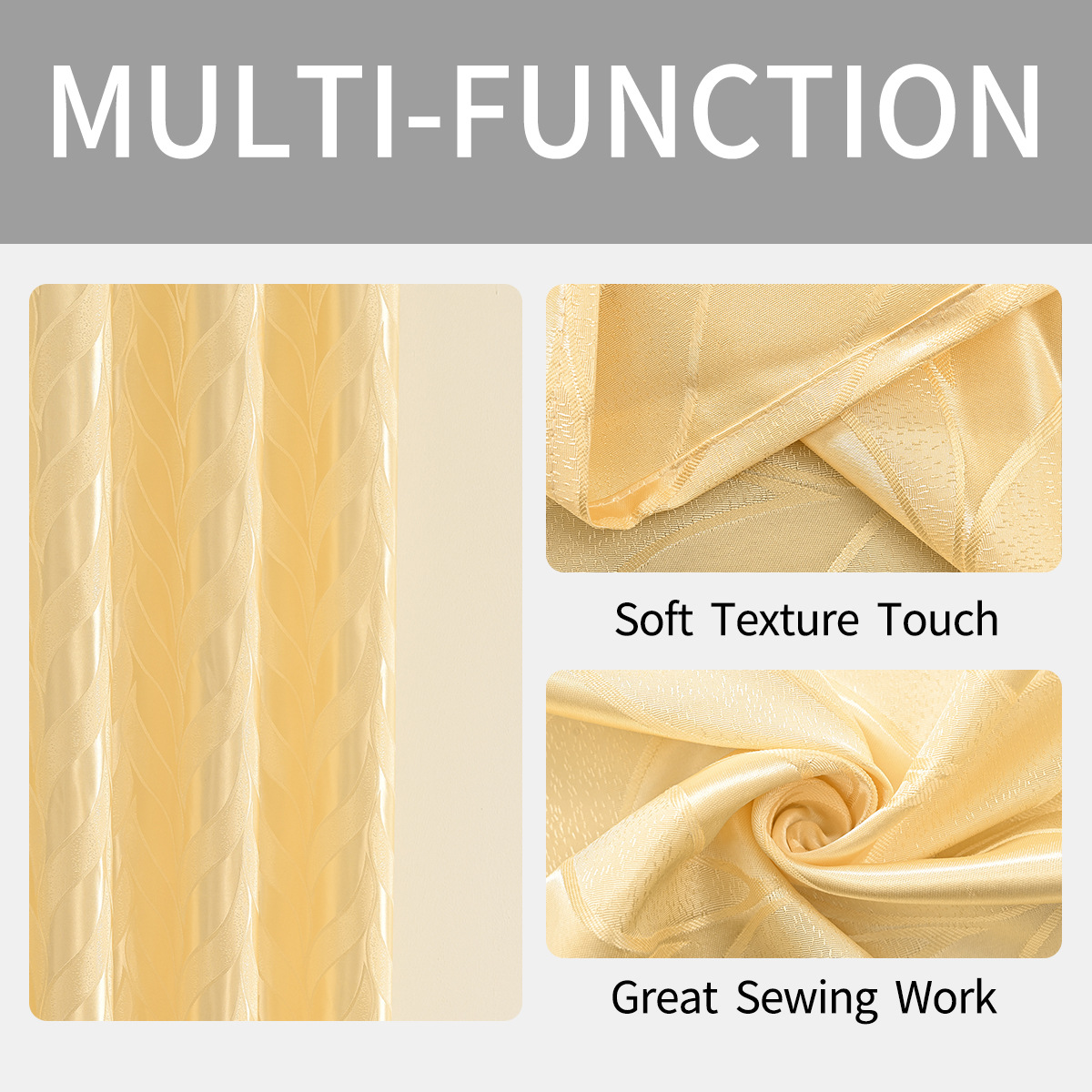 Nuevo tipo transfronterizo de seda brillante cortina de sombra de salón cortina de protección solar TEMU venta spot