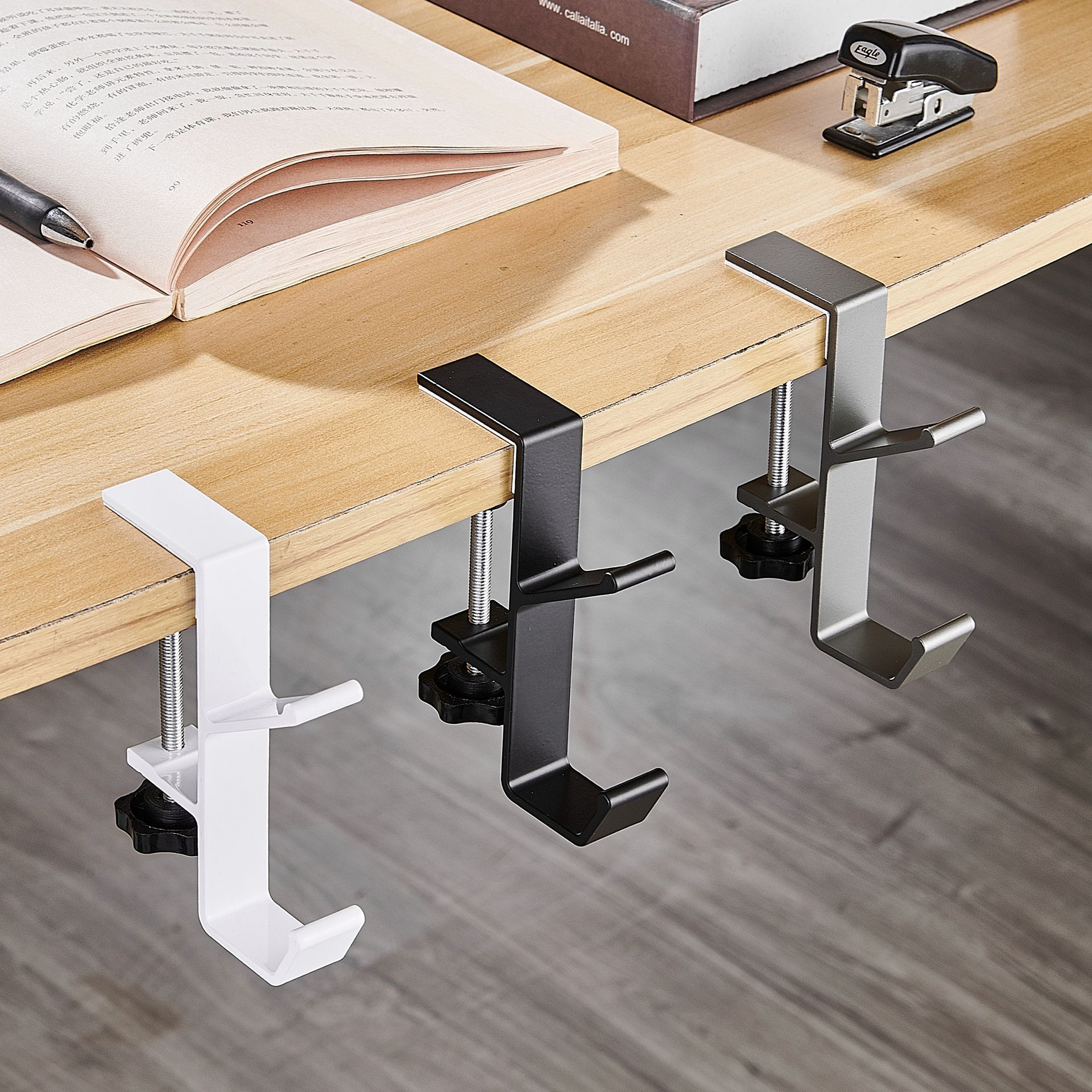 Description Picture 6 of itemDesk Bag Hanger Portable Bag Hanger School Office Desk Edge Bag Hook Desktop Backpack Hanger Punch Free Desk Side Handbag Rack