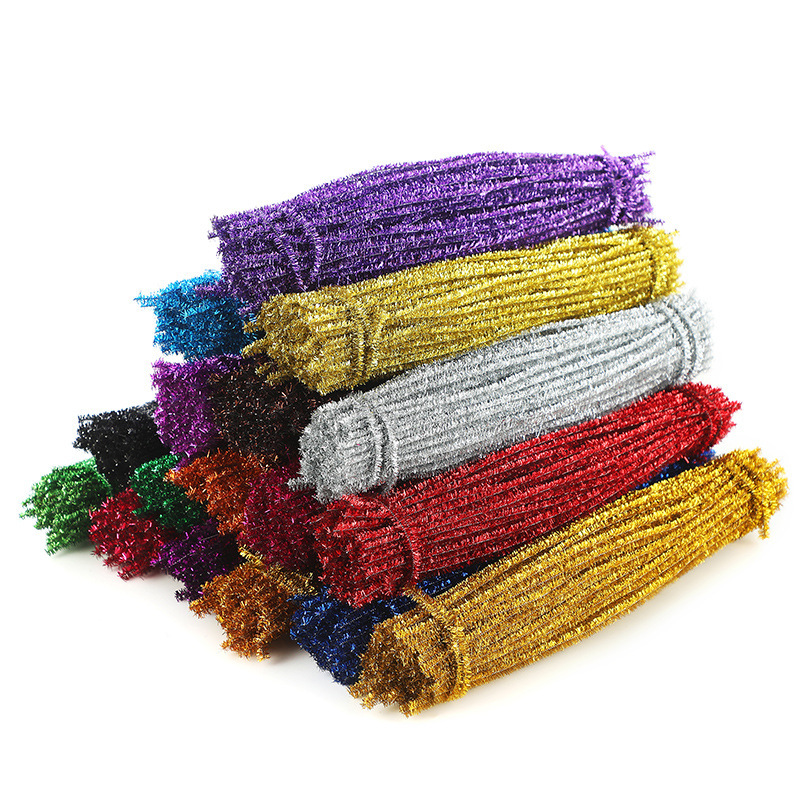 Glittery Chenille Stems Twist Sticks for Children's Kindergarten DIY Crafts Classroom Decoration Creative Crafts