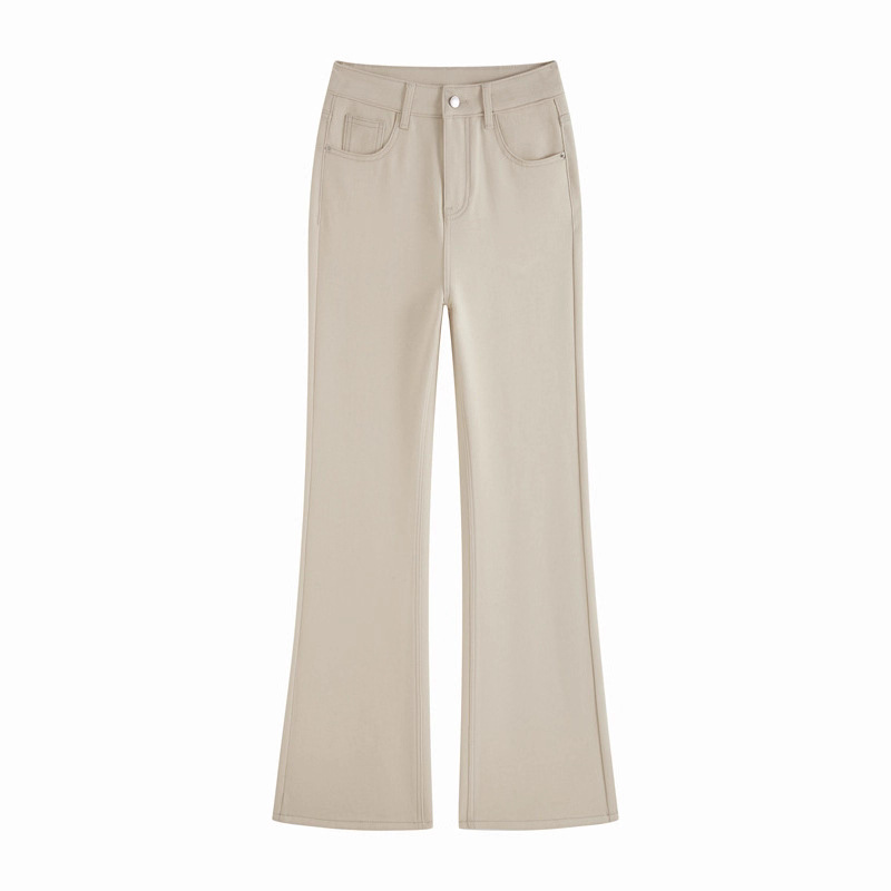 2025 Spring Outfit European Style Spring Outing Travel Clothes Women's Slightly Flared High-Waisted Slimming Versatile Jeans