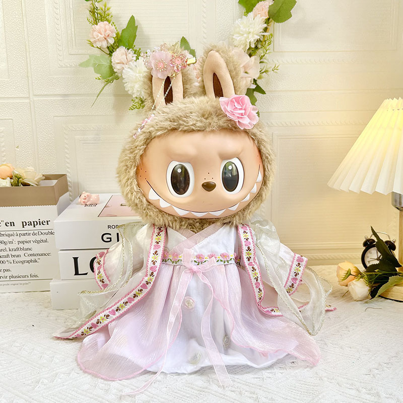 38cm拉布布衣服labubu娃衣大型公仔梦幻公主裙汉服婚纱西服挂饰|undefined