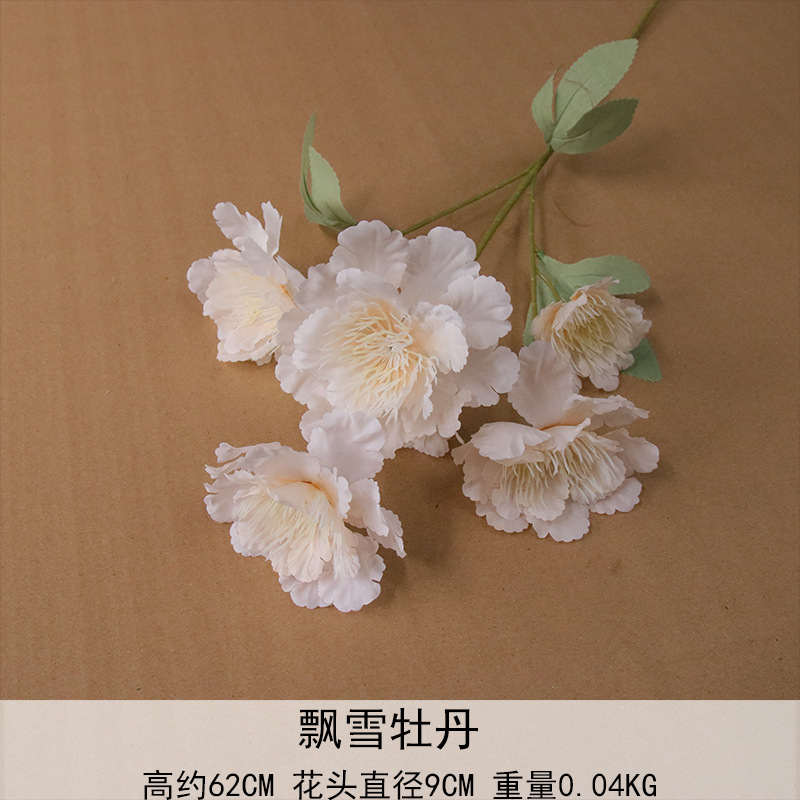 6-cabeza nieve peonía flor artificial boda Salón de la boda plomo decoración del hogar Decoración fábrica en stock