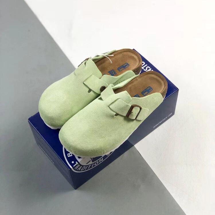 Putian Shoes Boken Women's Shoes Cowhide Cork Inner Heightening Thick-Soled Slippers Flat Summer Sandals Baotou Half Slippers