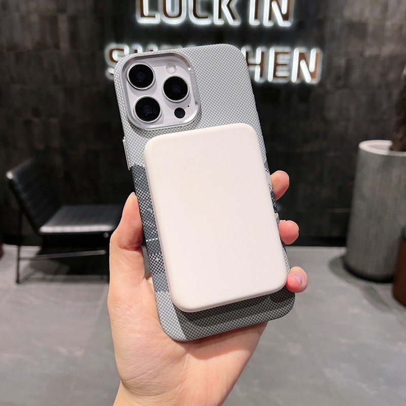 凯夫拉碳纤维纹适用iPhone17手机壳肤感磁吸充电苹果16防摔保护套|undefined