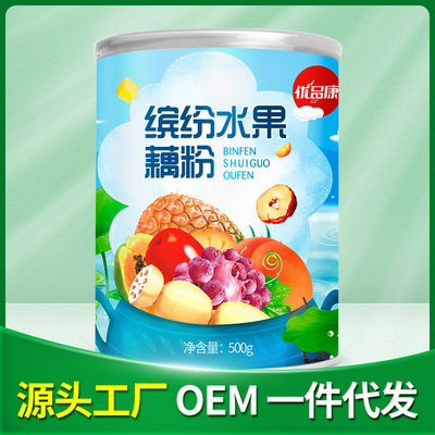 缤纷水果藕粉500g罐装 农家早餐食品营养西湖红枣莲藕纯水果粉羹