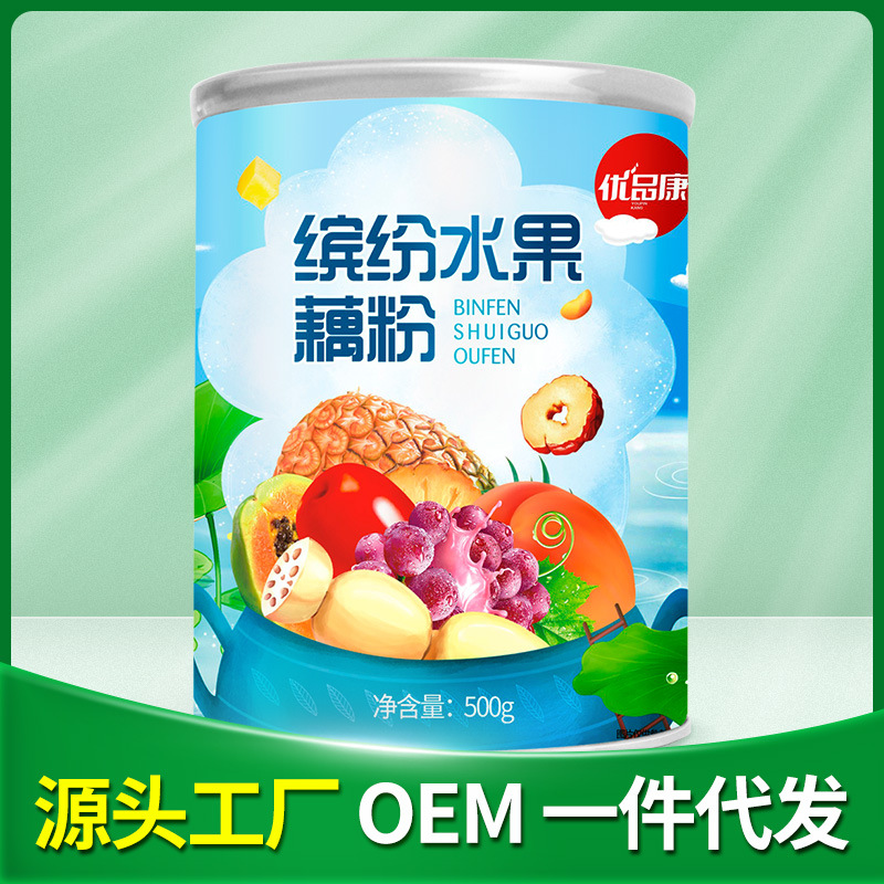 缤纷水果藕粉500g罐装 农家早餐食品营养西湖红枣莲藕纯水果粉羹