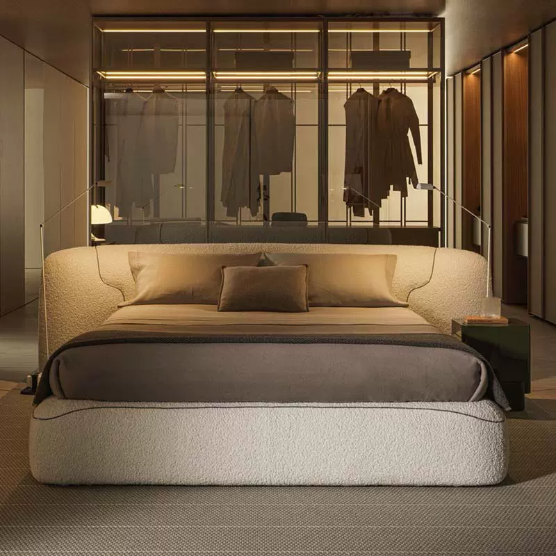高端定制样板间布艺床意式极简现代大平层卧室设计师款Theo双人床