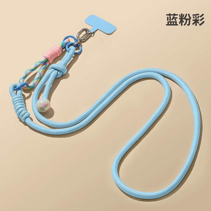 一绳三用拼接斜挎手机挂绳肩背带固定夹片挂脖结实公仔可调节|undefined