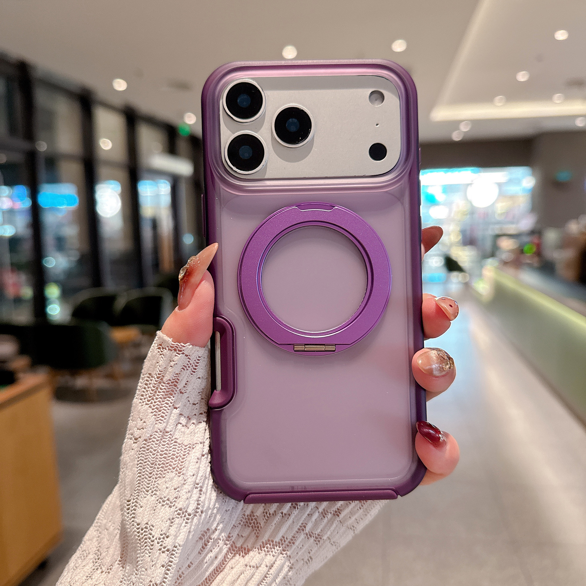 Nuevos productos de explosión transfronteriza adecuados para iPhone17PM 360 soporte grueso de caso de teléfono móvil, piel de caso de teléfono a prueba de caídas