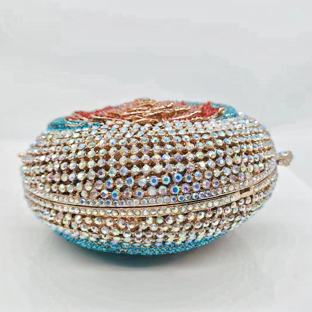Nuevo cross-border moonflower diamond banquete bolso de diamante bolso de mano bolso de moda bolso de mujer duro