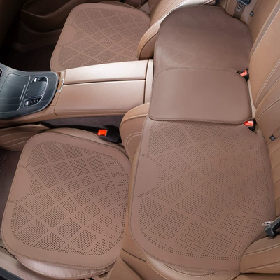 car seat cushion for all seasons, Four Seasons Pad - ultra-thin-and-breathablefull-car-three-piece-set-chestnut-brown-clean-labelno-logo