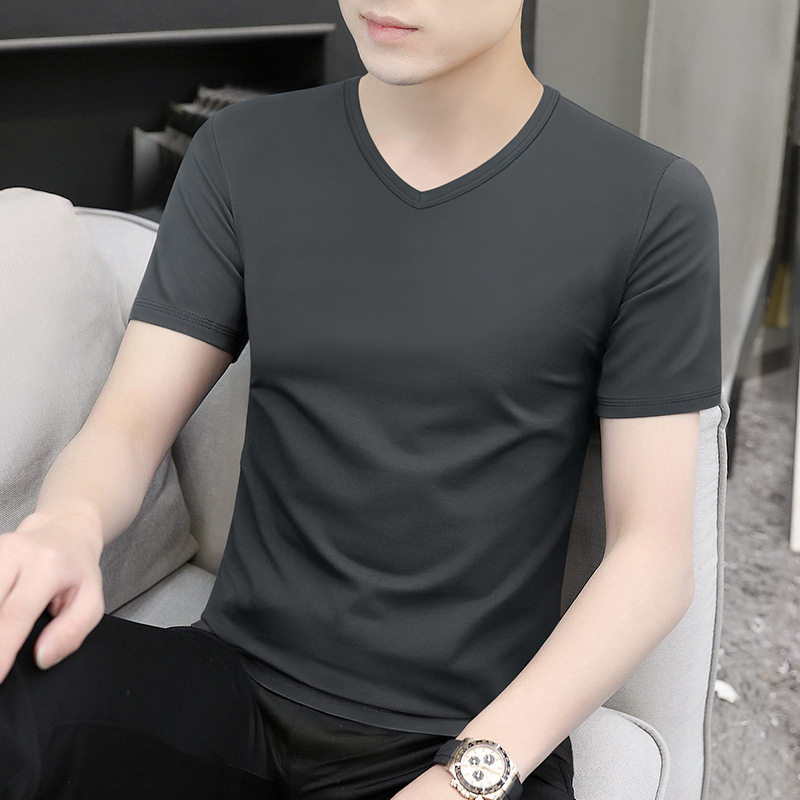 [10A Grade Antibacterial Modal Cotton] Short-Sleeved T-Shirt for Men, Summer High-End Quick-Drying Half-Sleeved T-Shirt, Trendy Men's Base Layer Shirt