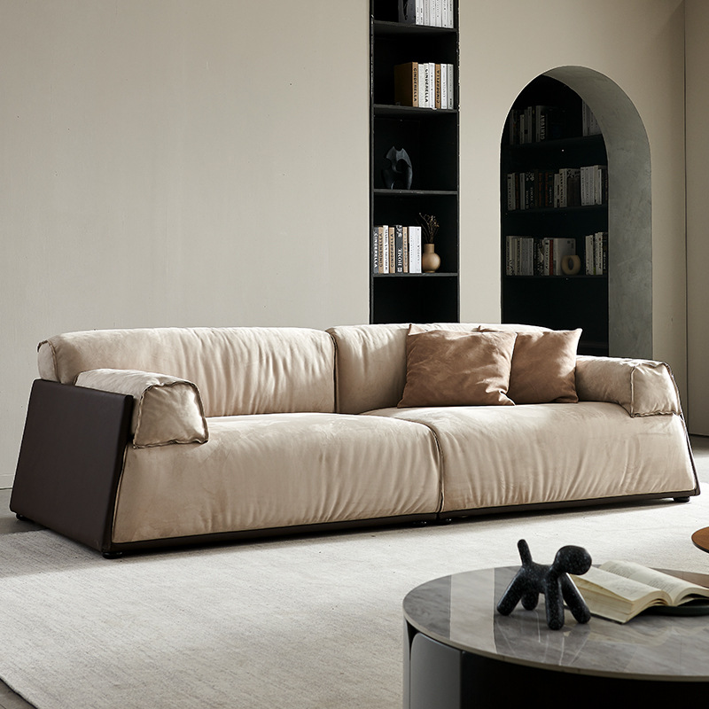 baxte Matte Fabric Sofa Straight Four-seat Italian Light Luxury Fabric Sofa High-grade Living Room Combination Sofa