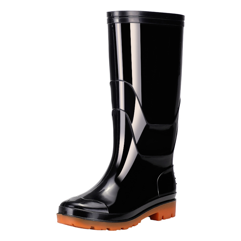 Resistente al desgaste, zapatos de agua de malla de hombre, zapatos de agua de tubo largo, calentamiento, zapatos de goma antideslizantes de lana y protección laboral
