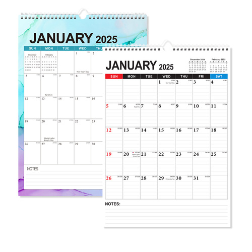 Cross-border hot selling 2024-2025 English calendar YO coil wall calendar multi-country holiday 365-day countdown monthly calendar