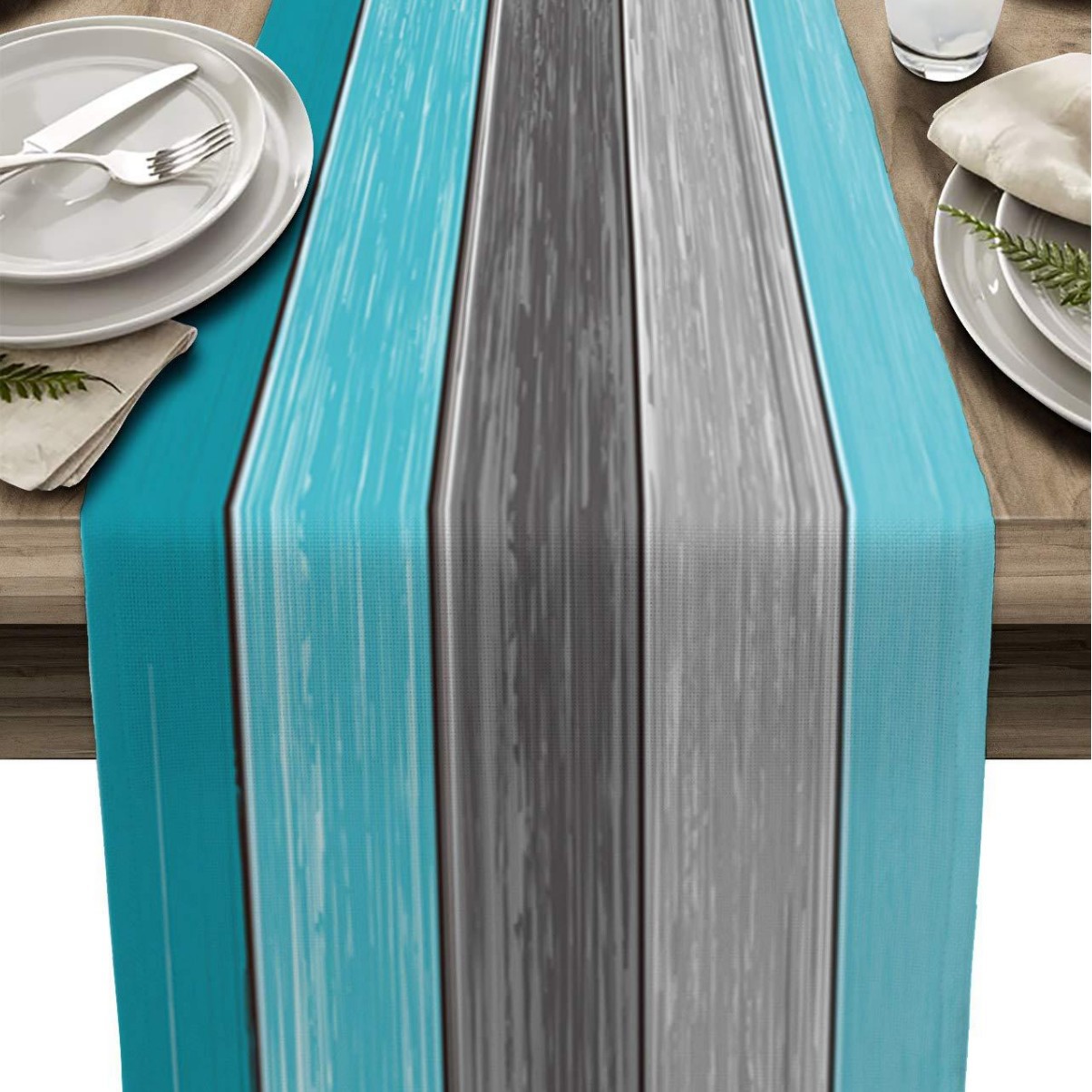 Lino a rayas corredor de mesa Amazon madera grano tela Toalla de mesa mantel decorativo aislamiento antideslizante estera de mesa estera de la tabla de impresión image 29