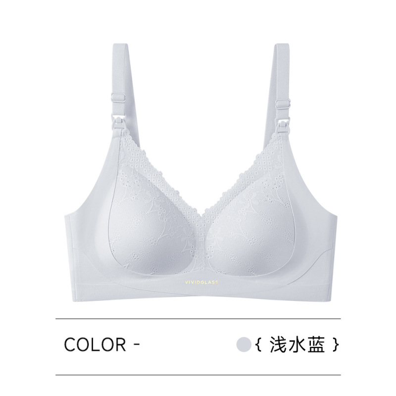 新款10A抑菌无痕聚拢提拉孕产期蕾丝哺乳内衣上开扣产后喂奶文胸|undefined