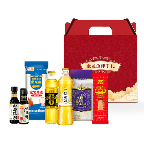 Arowana rice oil 400ml + Thai fragrant rice 500g oil rice combination new year gift gift bag edible oil rice