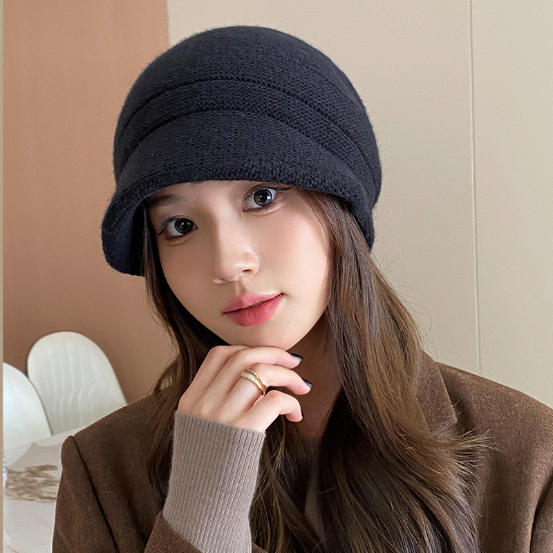 Gorro de punto para mujer otoño invierno cálido con orejeras_voghion.com