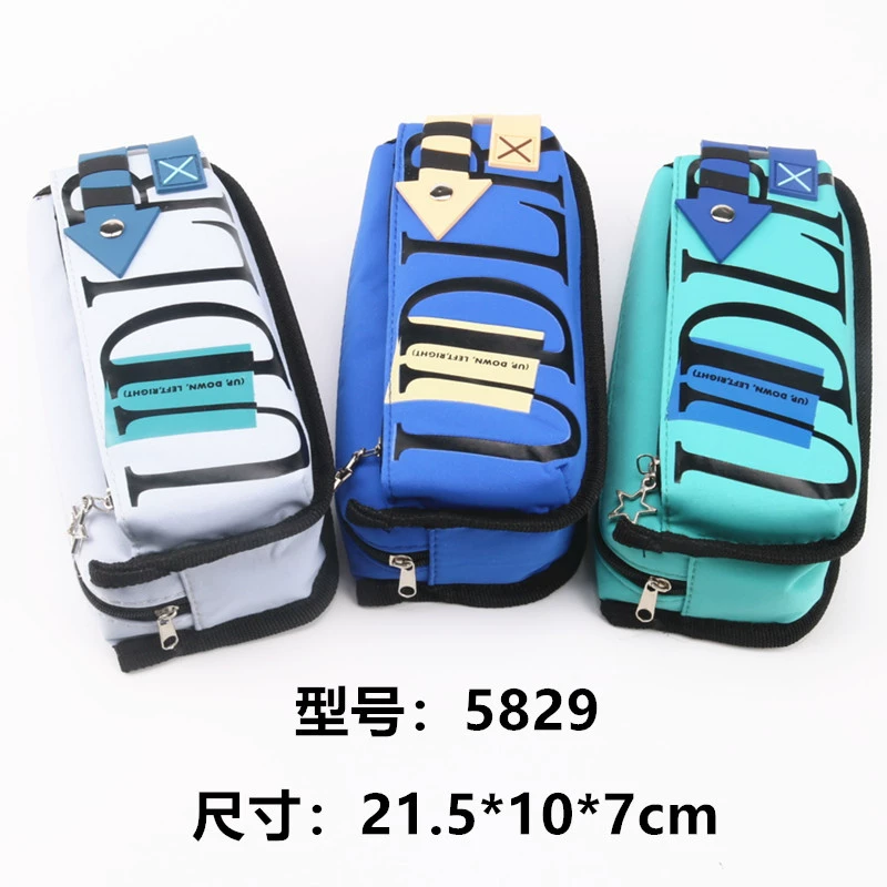 Оптовая продажа, студенческий модный пенал, тканевый ящик, форма Оксфордской ткани, мужской многослойный пенал, сумка для хранения канцелярских принадлежностей 5829
