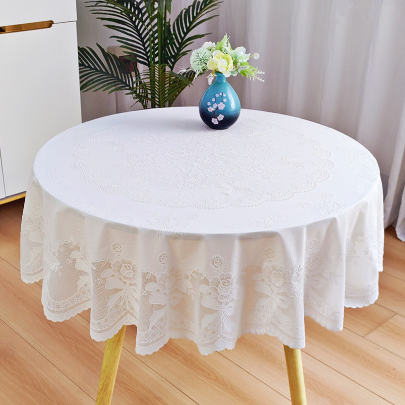 Tablecloth Is Simple, Modern, Waterproof, Dustproof, Round, Restaurant Heat-Resistant Tablecloth, High-End Light Luxury, Household Round Table, Nordic Simplicity