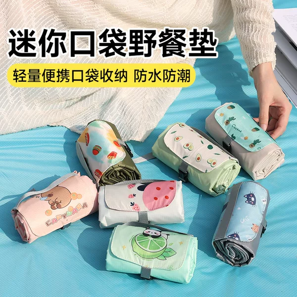 Portable Pocket Picnic Mat, Mini Beach Moisture-Proof Camping Sand-Proof Ground Cloth Picnic Cloth