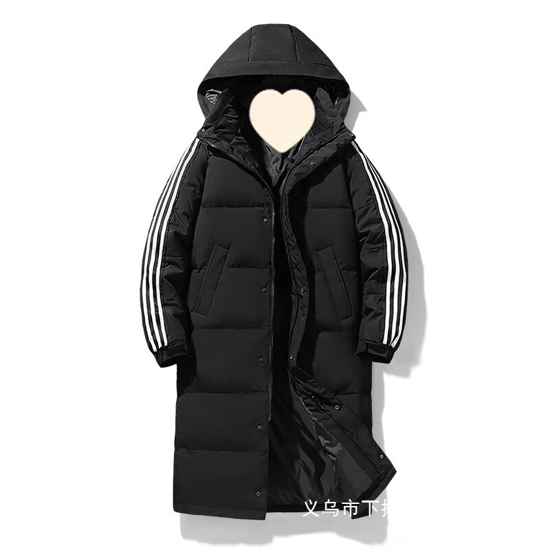 Adidas Same Style down Jacket Three Stripes Live Long Hooded Coat Couple Thickened Warm Wholesale