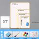21*28 yellow + 1 pen, 1 eraser, 4 magnets, 4 stickers, 1 clip
