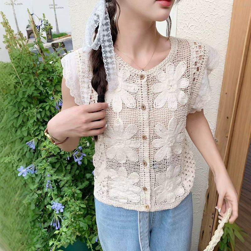 45-67.5kg % Cotton Classy Sweet and Luxurious Knitted Cardigan Vest Tops Are Popular This Year 45-67.5kg % Cotton Classy Sweet and Luxurious Knitted Cardigan Vest Tops Are Popular This Year