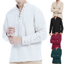 亚马逊男式海盗Polo衫汽朋克复古文艺复兴哥特式维多利亚万圣节服