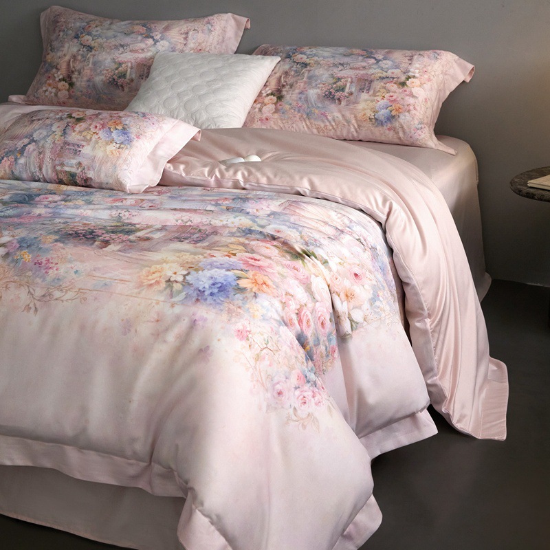Conjunto de capa de edredão de luxo em seda gelo, roupa lyocell_voghion.com