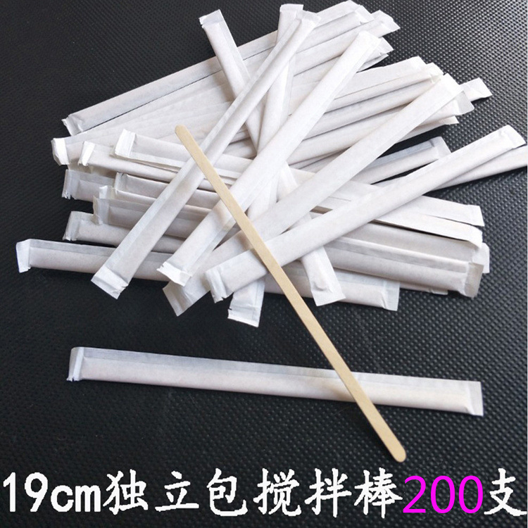 Paquete independiente de batida de café batida desechable 14cm / 19cm madera batida de café 100 500