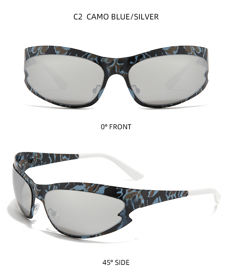 Sports Camouflage Pc Special-shaped Mirror Full Frame Men's Sunglasses display picture 6