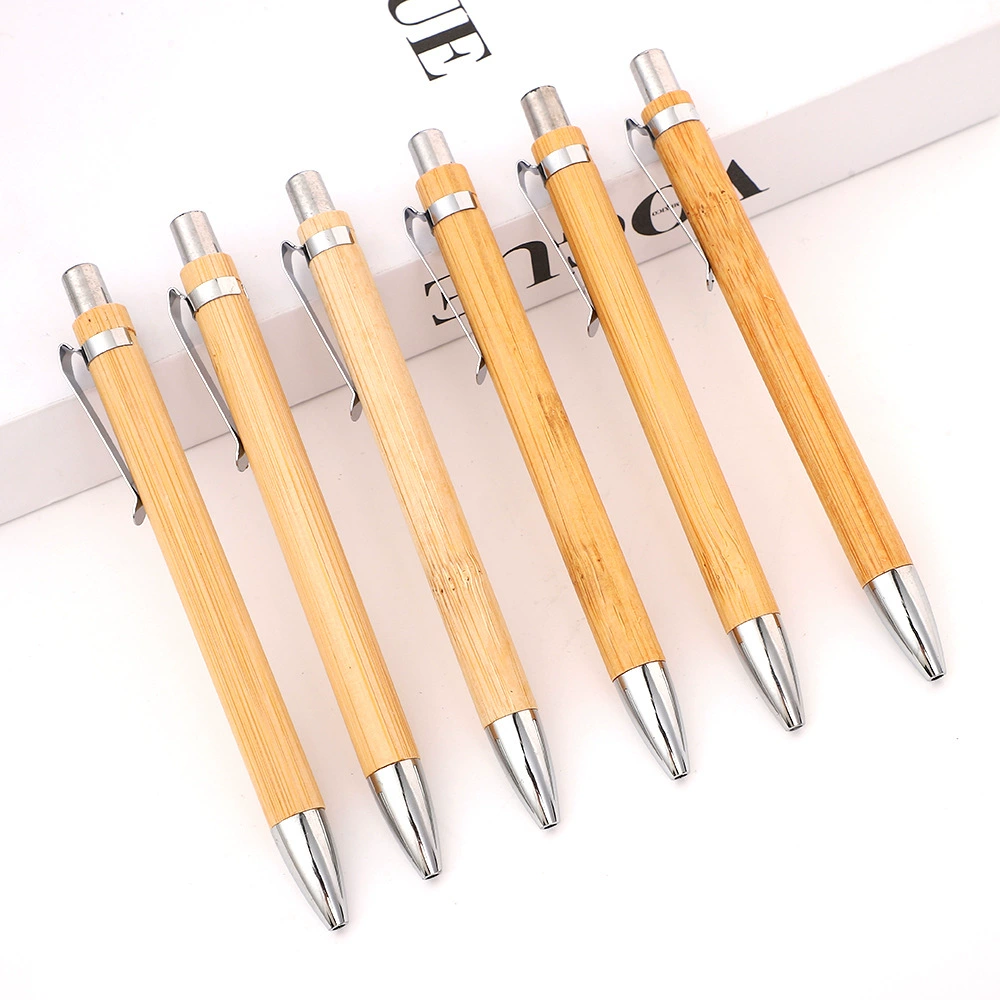 Трансграничная бамбуковая ручка, шариковая ручка из бамбукового дерева, трансграничная популярная ручка для подписи, может быть выгравирована и напечатана с логотипом, готова к оптовой продаже.