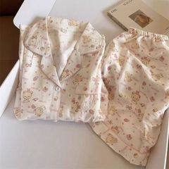 インスタイルかわいい甘いリラックスしたクマのパジャマ女性の夏の半袖ショーツ学生高価値ホーム服セット