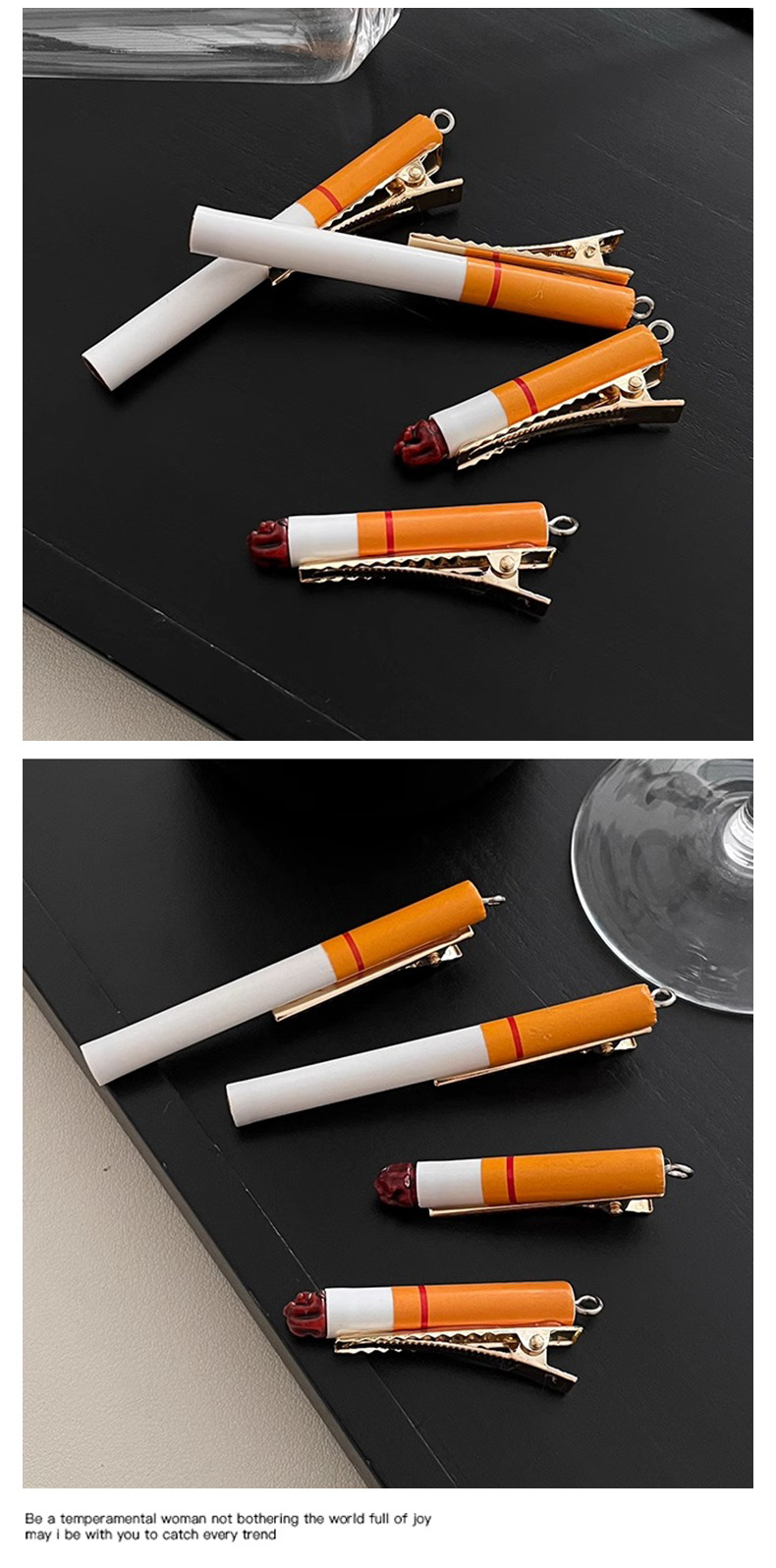 Funny Simple Style Cigarette Alloy Resin Hair Clip 1 Piece display picture 4